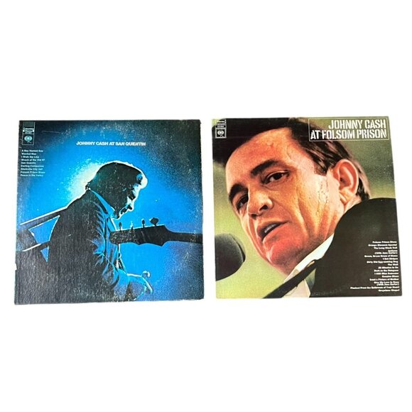 Vtg Johnny Cash 2-Album Bundle: Johnny Cash at San Quentin & at Folsom Prison - Picture 12 of 12